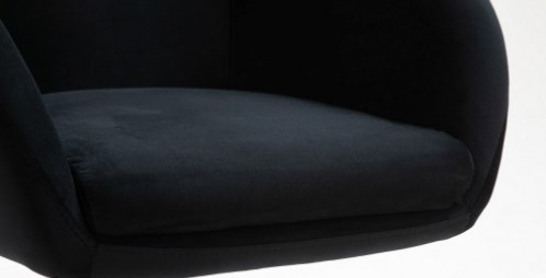 czarne tapicerowane fotele CASSIE welurowe siedzisko